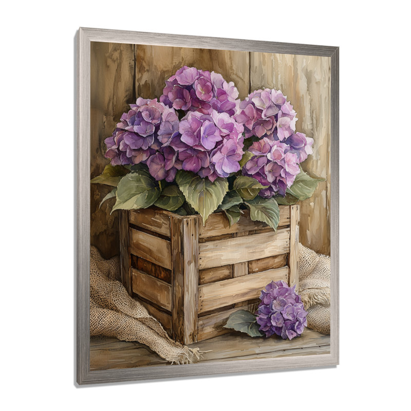Ferrill - Floral Wall Decor, Silver, 20" H x 12" W, Framed Print without Mat