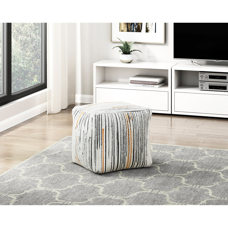 Pouf carré multicolore, base antidérapante, capacité de 300 lb, pouf en tissu de 16 po x, antidérapant, poids multicolore, 16 x 16 x 16 po