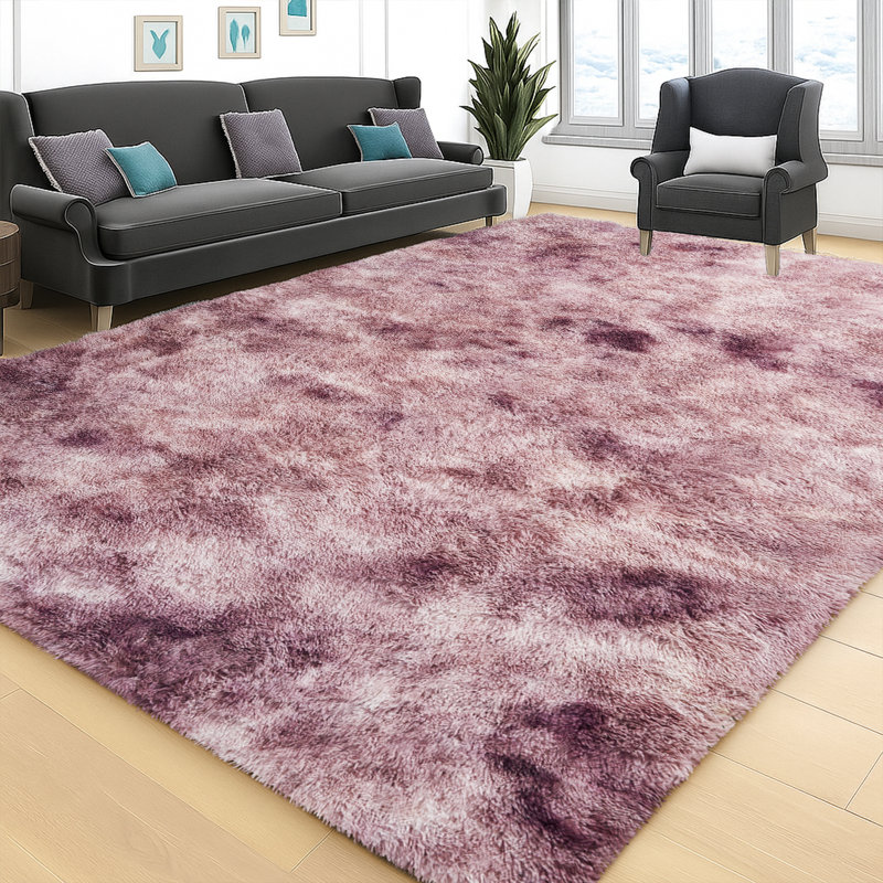 Non-Slip Soft Shaggy Purple-Shade Rug, Runner 60 x 220 cm