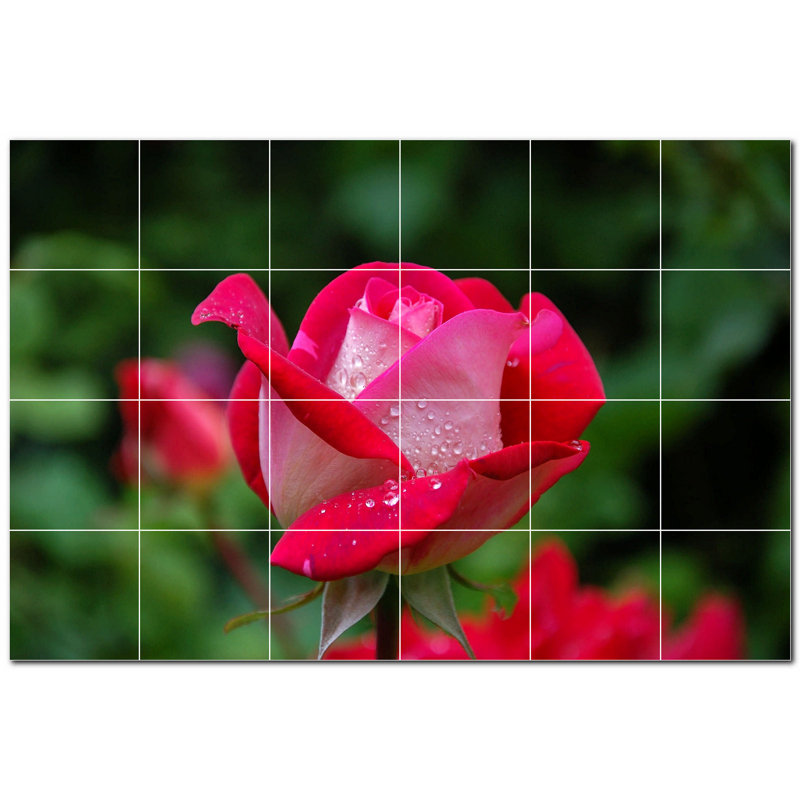 Panneau décoratif en céramique 12 po x 12 po Flowers Photo Flowers
