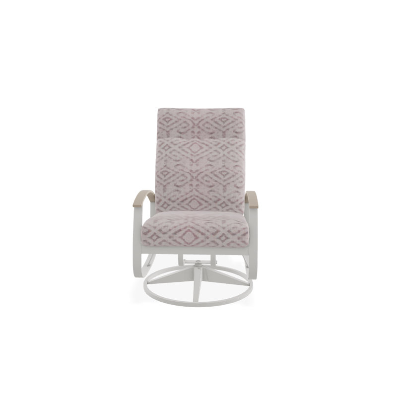 Chaise de patio pivotante avec coussins Askar, Frêne serein, Désert P60, Neige texturée