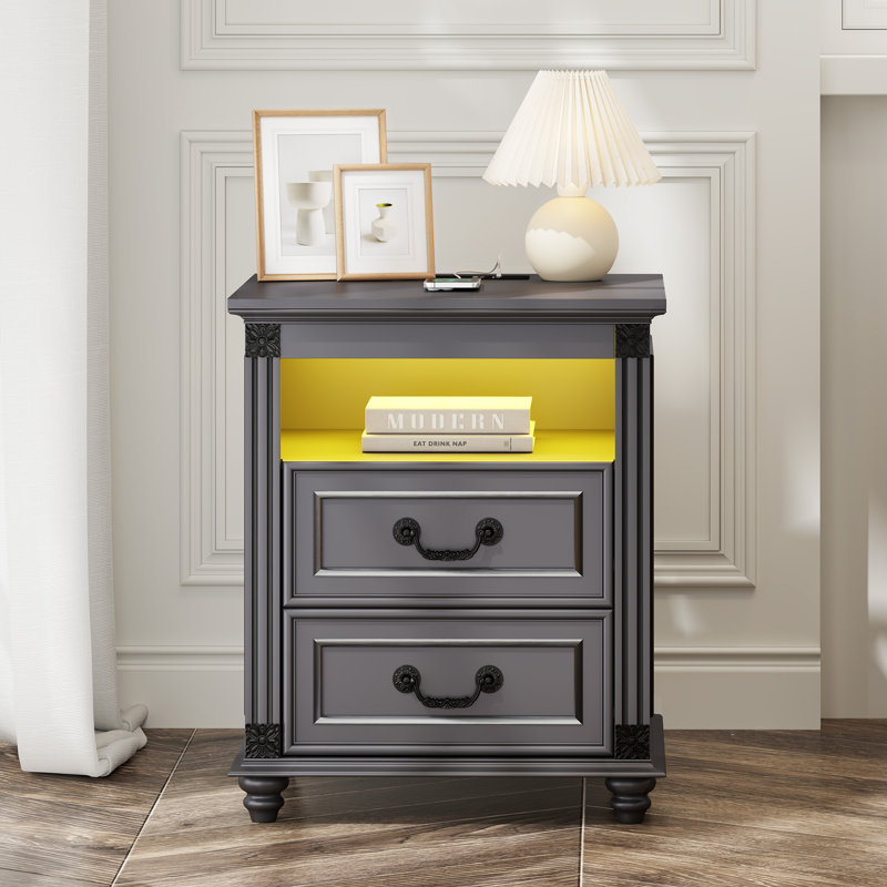 50cm W Bedside Table, Grey