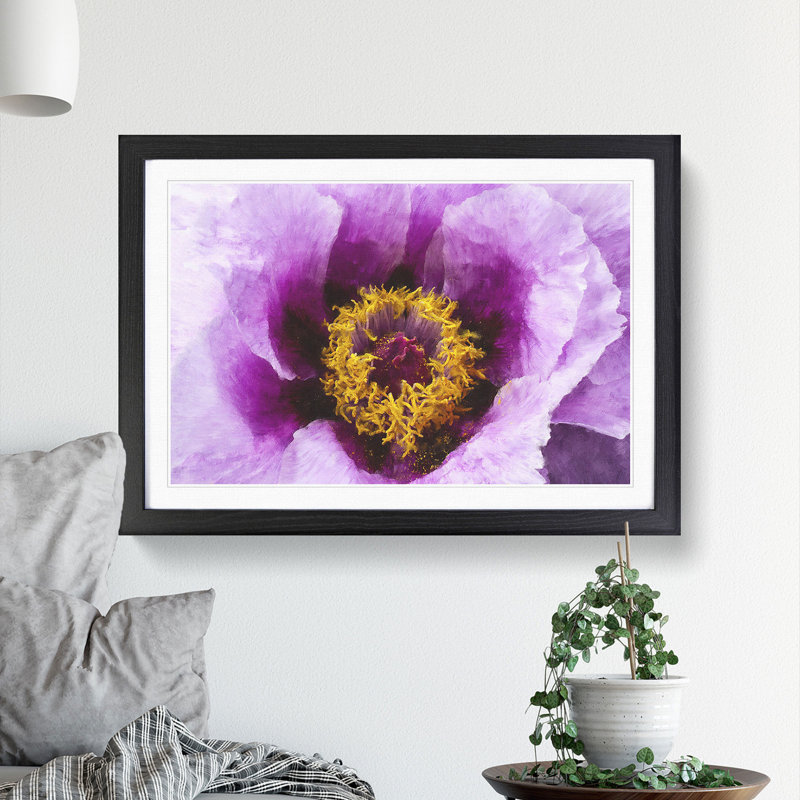 Purple Peony Flower Vol.1 - Framed Print, Black Framed, 36cm H x 48cm W x 2cm D