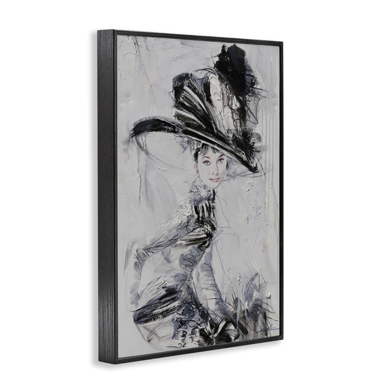 Abstrait audacieux, giclée encadrée, design par Lucille Lee, Giclée encadrée noir minuit, H 18 po x l 12 po