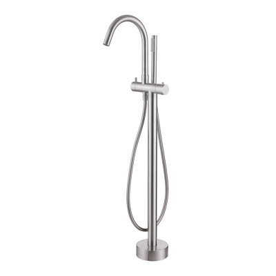 Robinet de baignoire autoportant à fixation au sol à poignée simple 39 po H