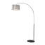 Lampe sur pied arquée Glam de 94 po Marilyn - Chrome poli avec abat-jour en cristal Mylar et base en marbre massif, lampe de plancher moderne pour les salons