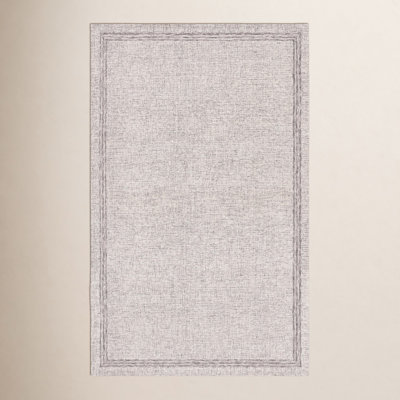 Gray Beige Hand-Tufted Wool Rug