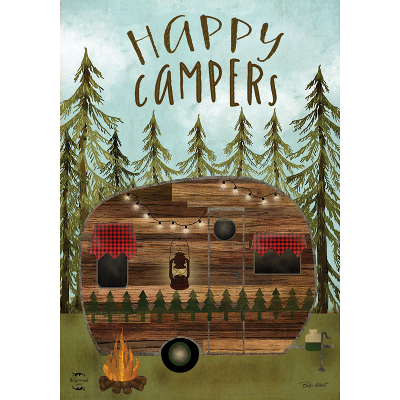 Drapeau de la maison de camping «Happy»