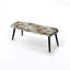 Banc rembourré à motif floral en dentelle rétro blanc-135453920
