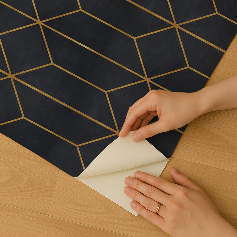Papier peint à peler et coller Diamond Trellis, Marine
