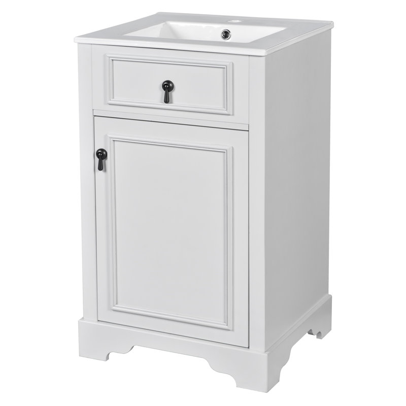 Meuble-lavabo sur pied 20 po avec lavabo en céramique