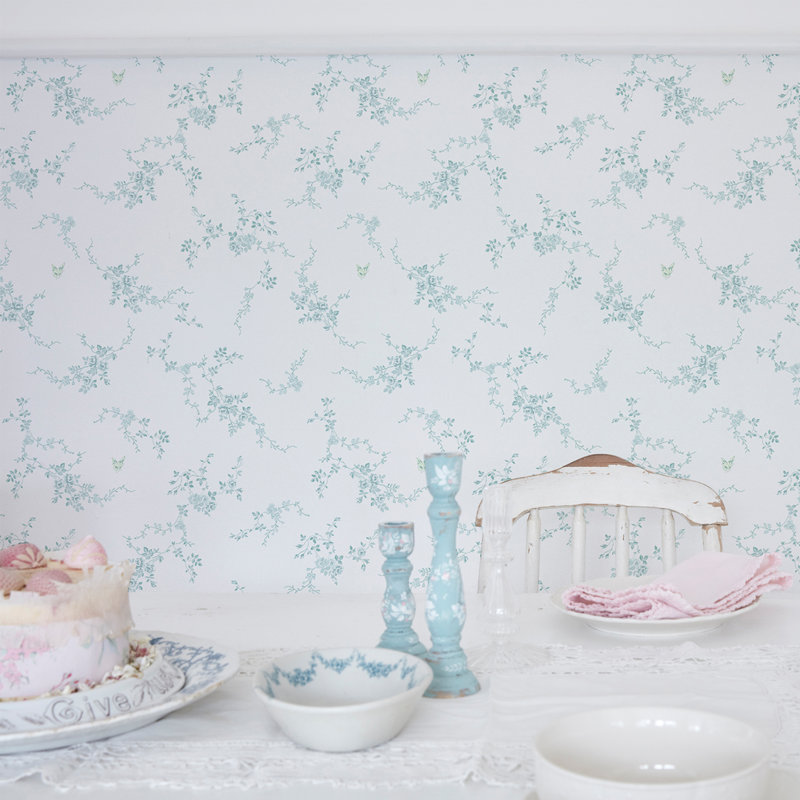 Rachel Ashwell Butterflies Blue Wallpaper, Blue