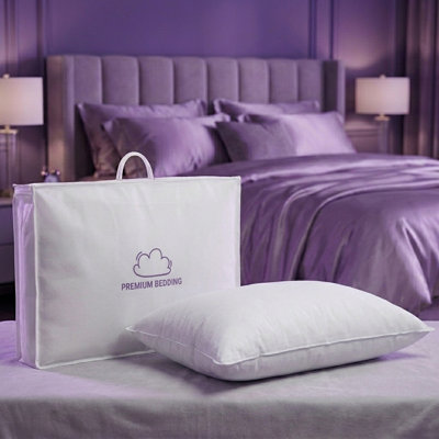 Luxury Firm Goose Down Pillows With 100% Natural 1000+ Fill Power And 700Tc Cotton Shell, Down Bed Pillows With Cotton Cover（Set of 1）