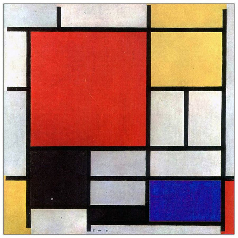 Piet Mondrian - Wrapped Canvas Print, 50cm H x 50cm W x 1.8cm D