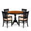 Ensemble de table de salle à manger 5 pièces moderne comprenant une table de salle à manger et 4 chaises de cuisine en lin avec dossier à lattes - Finition noire-1049015689-1049015693-1049015694