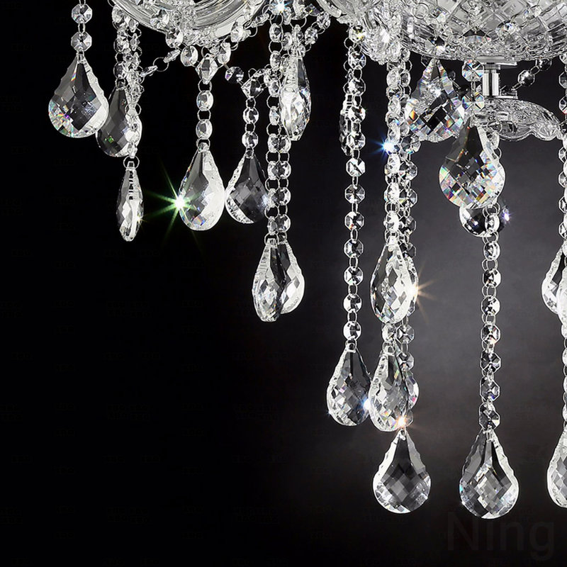 Chandelier  - 37" Crystal 8-Led Light