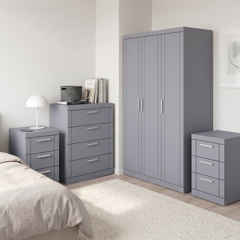 Kimberley 4 Piece Bedroom Set, Cool Grey