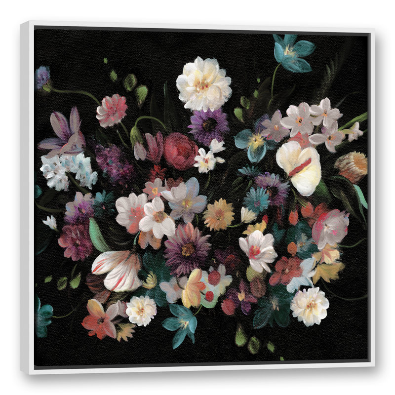 " Dramatic Moody Florals ", 37.75" W x 37.75" H