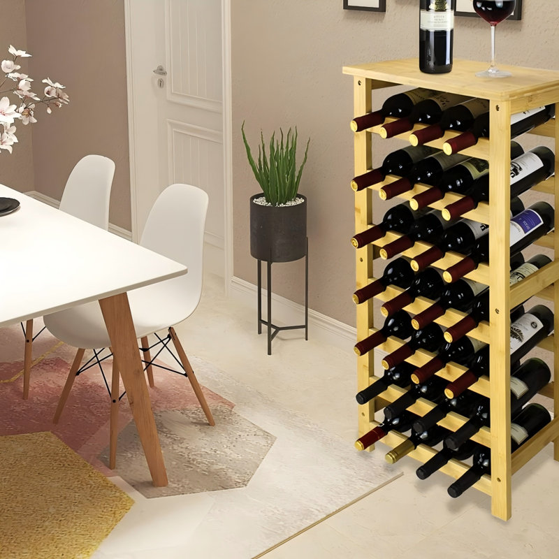 Bamboo Wine Bottle Rack, Beige