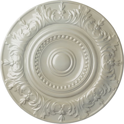 Médaillon de plafond Endurathane Biddix, DE 20 7/8 po x P 1 1/4 po (convient aux auvents jusqu'à 7 1/2 po), fini bleu flash peint à la main