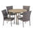 Lecuyer 4 - Person Acacia Wicker Patio Dining Set with Round Table-32484454