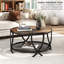 Aumiller 34" Round Coffee Table with Open Storage and Cross Metal Legs-1081597742-1081597738