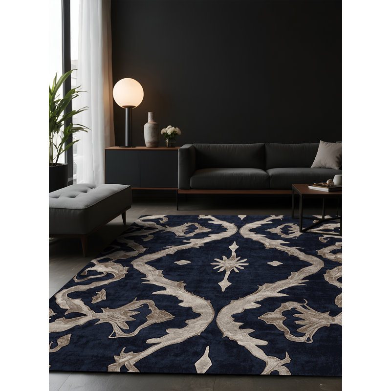 Tapis gris soyeux et moelleux, Carré 3 pi