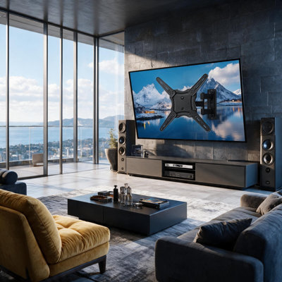 Full Motion TV Wall Mount,For  26-65 inch,Holds up to 80lbs,TV Bracket Wall Mount with Articulating Arms, Extension, Tilt, Swivel, Leveling,VESA 400x400