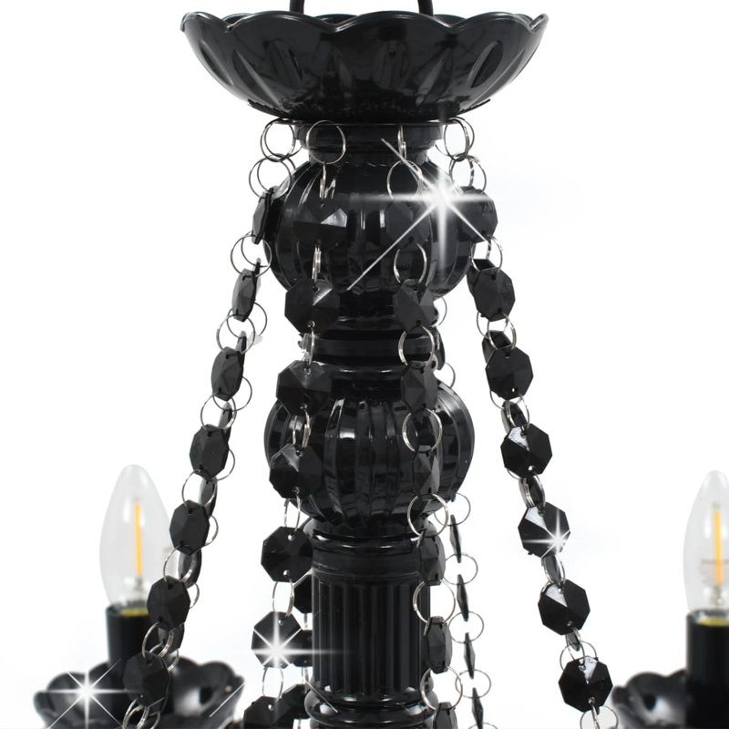 Cheever 8 - Light Candle Style Chandelier, Black
