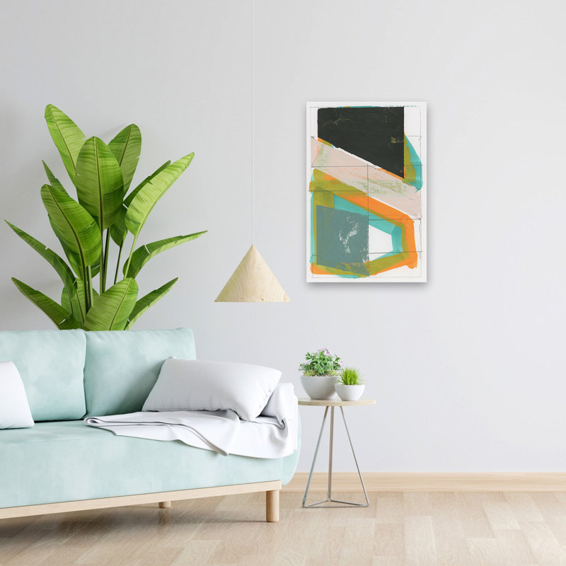 Gentle Geo II minimaliste; Forme géométrique moderne abstrait moderne, H 24 po x l 16 po