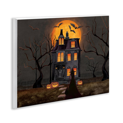 Plaque murale Bats Over Haunted Mansion, design par Nicole Tamarin