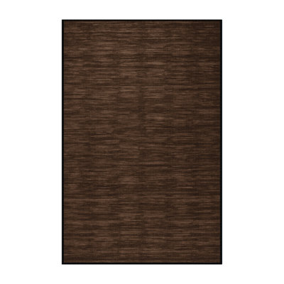 Tapis brun uni lavable à la machine