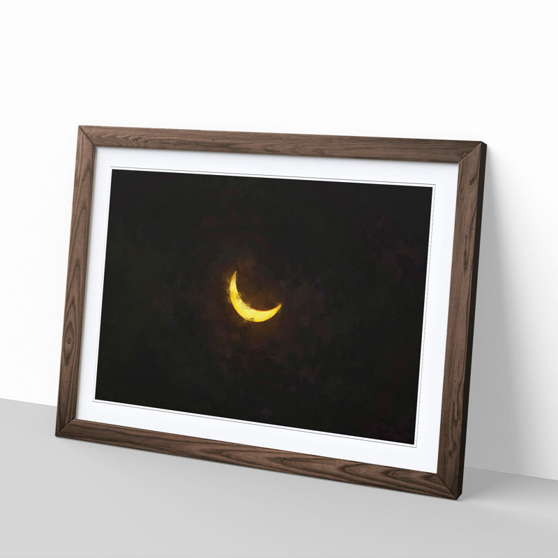 Solar Eclipse - Picture Frame Painting Print, 24cm H x 33cm W x 2cm D, Walnut Framed