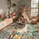 Floral Machine Washable Rugs with Rubber Backing for Living Room Non Slip Stain Resistant Carpet for Bedroom Living Room