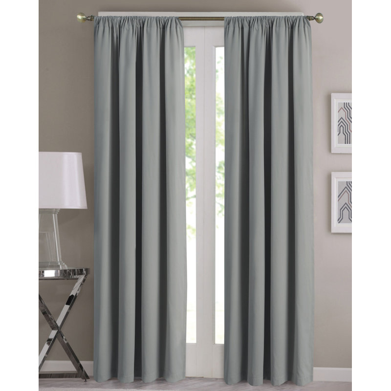 Rideau simple occultant et isolant Prine, Gris