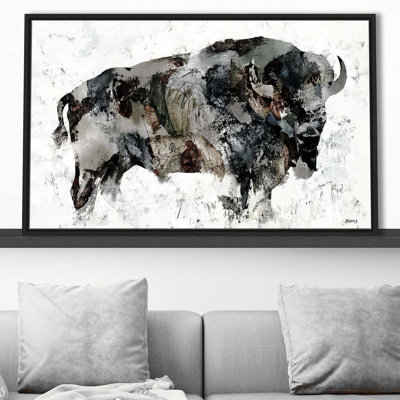 Bison des bois - cadre flottant, impression