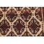 Tapis ivoire / rouge en laine noué à la main de conception unique 3 pi 7 po x 6 pi 4 po années 1990 Hawwa