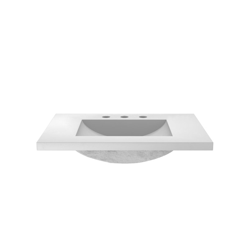 30.5" Single Bathroom Vanity Top with Sink, Pearl, 8" Centers
