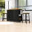 Rolling Kitchen Island Set with Drop Leaf, 2 Bar Stools, Power Outlet, 2 Drawers and Door Racks-693635079