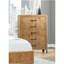 Mobilier de chambre à coucher 1 pièce à 5 tiroirs en bois naturel