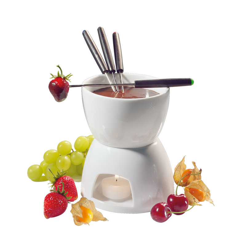 Charlton Home® Rodman 0.5 qt Fondue Set, White