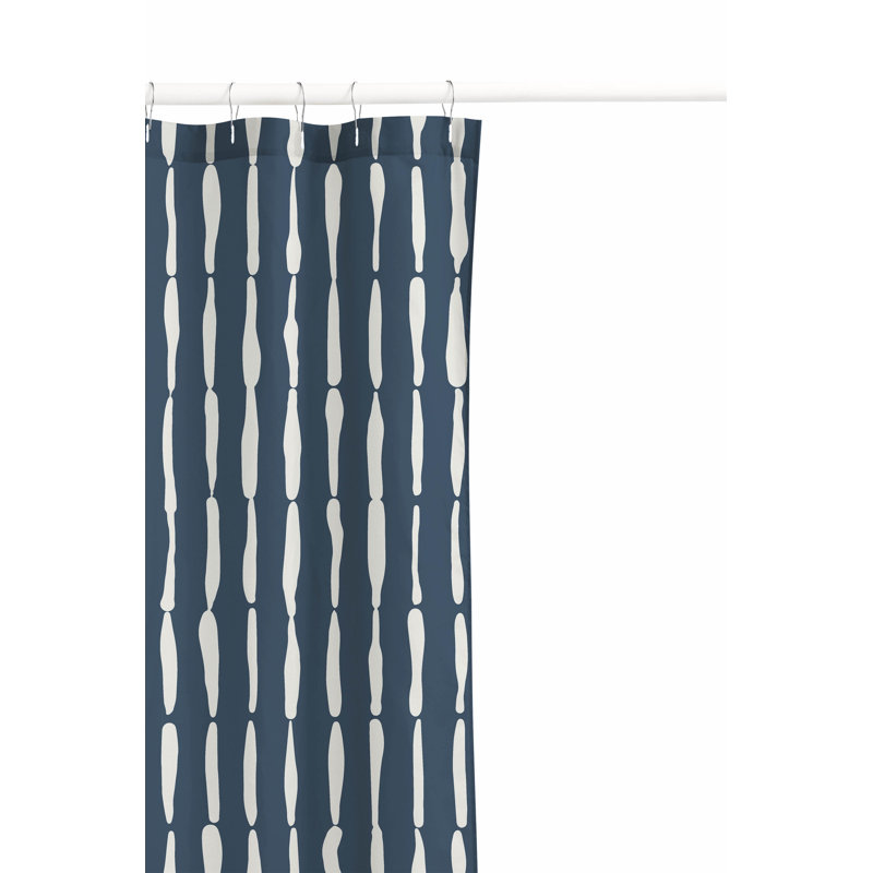 Chuck Ultra-Thin Lightweight Shower Curtain, Blue Striped 2