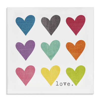«Cute Hearts Love Watercolor», art encadré