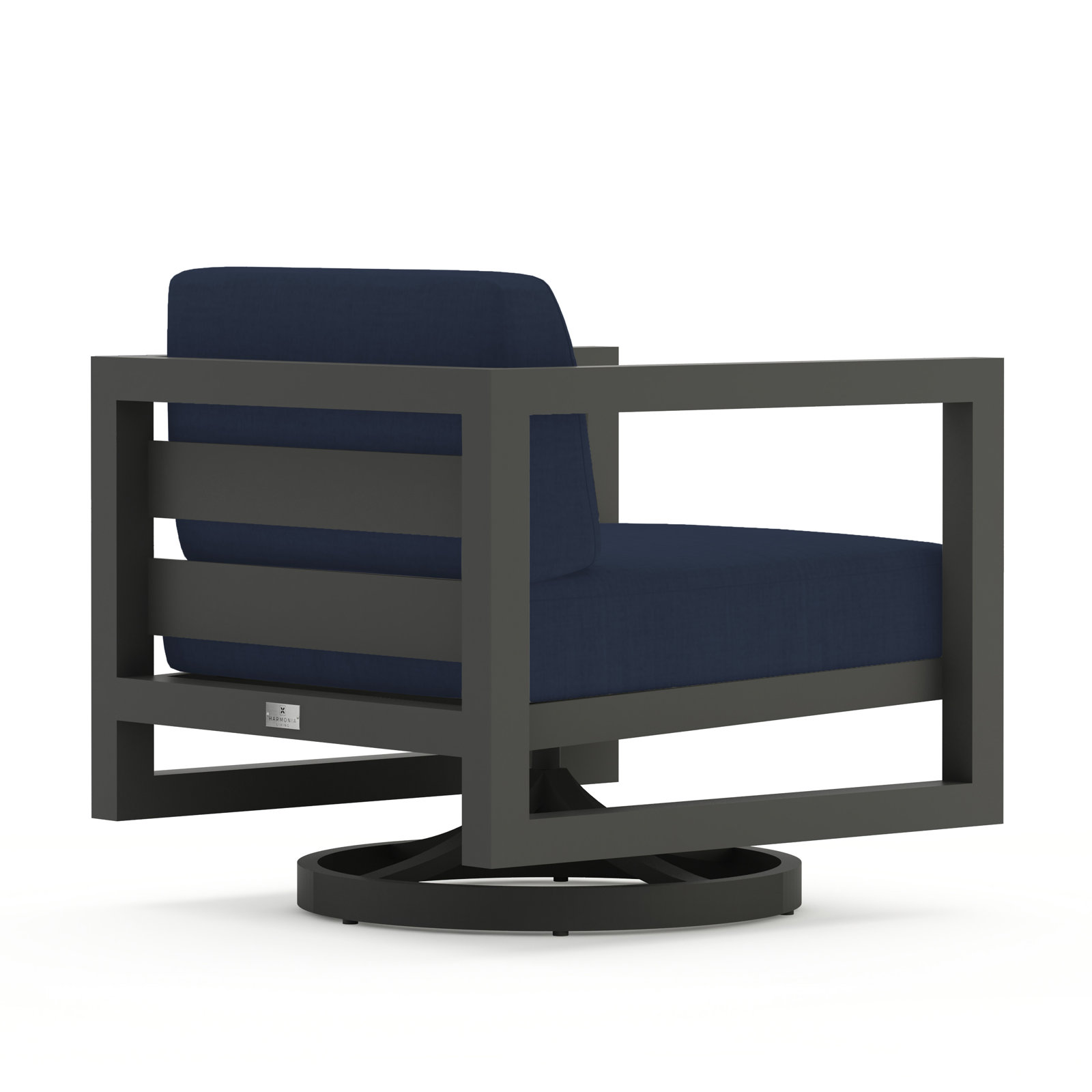 Yarieli Outdoor Chair with Sunbrella® Cushions, Slate, Spectrum Indigo Sunbrella®