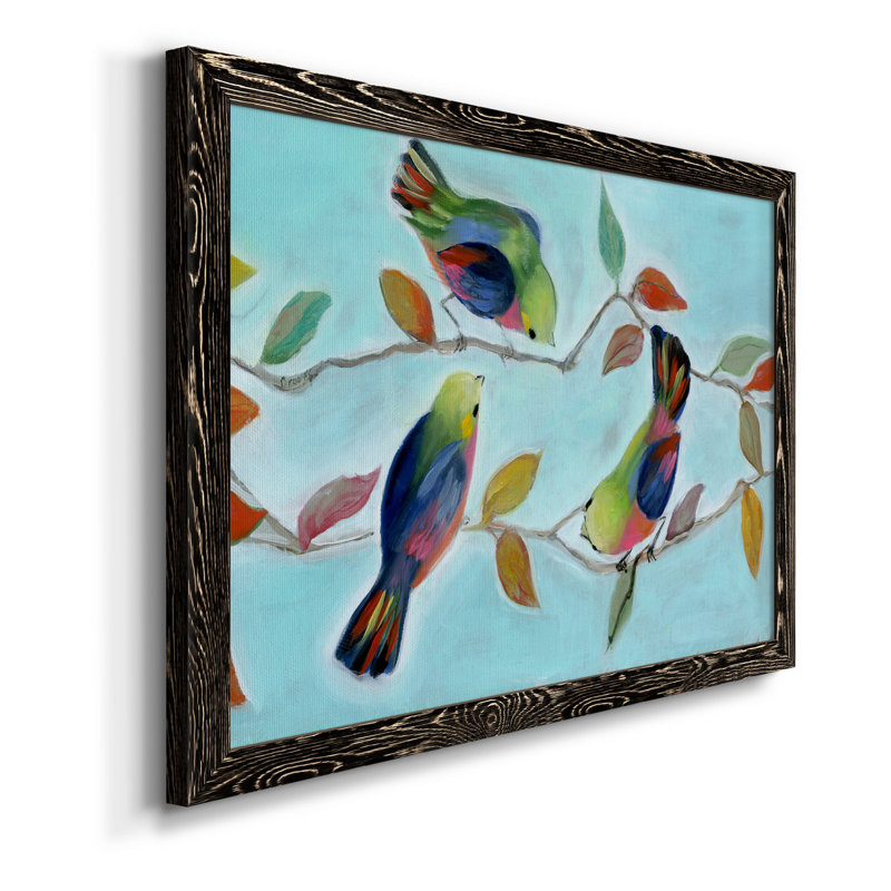 Bitty Birds I - peinture sur toile encadrée, Noir, H 37,5 po x l 27,5 po x P 1,5 po