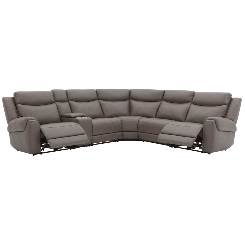 Canapé modulaire inclinable électrique 6 pièces Rudra, Granit foncé