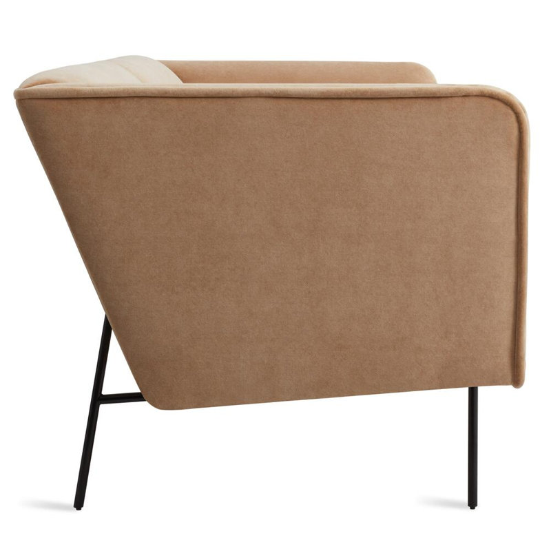Dandy Velvet Sofa, 32" H x 86" W x 37" D, Camel Velvet Polyester Blend