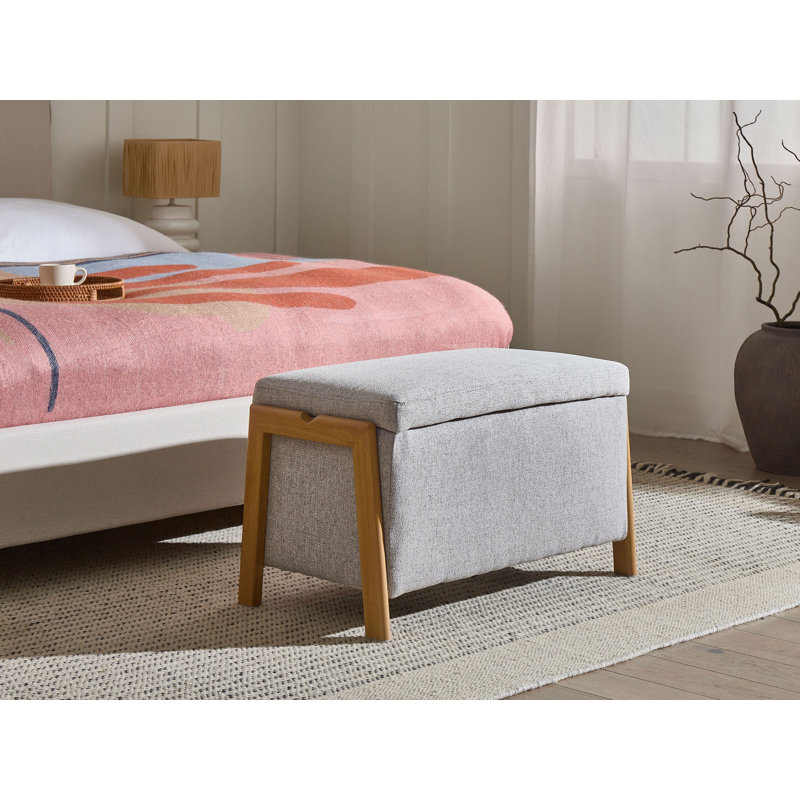 EDLAND Upholstered Storage Bench, Grey