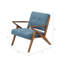 Chaise longue en bois massif Mid-Century moderne, détails, pacane bleue, H 32,5 po x l 33,5 po x P 30 po avec structure-1168390804