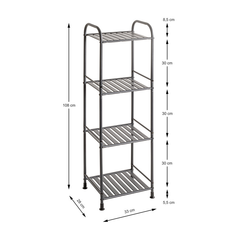 33cm W Metal Storage Rack, 108"H x 33"W x 28"D